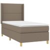 Cama Individual | Cama Para Adultos | Cama Box Spring Colchón Y Luces Led Tela Gris Taupe 100x200 Cm Cfw355285