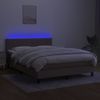 Cama Para Adultos | Cama Box Spring Colchón Y Luces Led Tela Gris Taupe 140x190 Cm Cfw181367