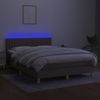 Cama Para Adultos | Cama Box Spring Colchón Y Luces Led Tela Gris Taupe 140x190 Cm Cfw508198