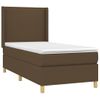 Cama Para Adultos | Cama Box Spring Colchón Y Luces Led Tela Marrón Oscuro 80x200cm Cfw973718