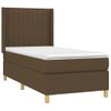 Cama Para Adultos | Cama Box Spring Colchón Y Luces Led Tela Marrón Oscuro 90x190cm Cfw561424