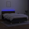 Cama Doble | Cama Box Spring | Cama Para Adultos Colchón Y Luces Led Tela Negro 140x190 Cm Cfw736245