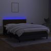 Cama Matrimonial | Cama Para Adultos | Cama Box Spring Colchón Y Luces Led Tela Negro 140x190 Cm Cfw594321