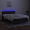 Cama Doble | Cama Box Spring | Cama Para Adultos Colchón Y Luces Led Tela Negro 140x190 Cm Cfw385992