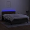 Cama Matrimonial | Cama Para Adultos | Cama Box Spring Colchón Y Luces Led Tela Negro 140x200 Cm Cfw221681