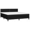 Cama Para Adultos | Cama Box Spring Colchón Y Luces Led Tela Negro 160x200 Cm Cfw339511