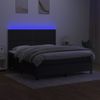 Cama Para Adultos | Cama Box Spring Colchón Y Luces Led Tela Negro 160x200 Cm Cfw101438