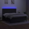 Cama Doble | Cama Box Spring | Cama Para Adultos Colchón Y Luces Led Tela Negro 180x200 Cm Cfw696424