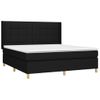 Cama Doble | Cama Box Spring | Cama Para Adultos Colchón Y Luces Led Tela Negro 180x200 Cm Cfw664606