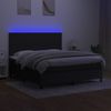 Cama Doble | Cama Box Spring | Cama Para Adultos Colchón Y Luces Led Tela Negro 180x200 Cm Cfw877229