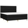 Cama Doble | Cama Box Spring | Cama Para Adultos Colchón Y Luces Led Tela Negro 180x200 Cm Cfw970832