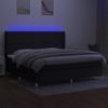 Cama Matrimonial | Cama Para Adultos | Cama Box Spring Colchón Y Luces Led Tela Negro 200x200 Cm Cfw625034