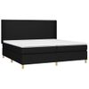 Cama Doble | Cama Box Spring | Cama Para Adultos Colchón Y Luces Led Tela Negro 200x200 Cm Cfw970915