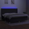 Cama Doble | Cama Box Spring | Cama Para Adultos Colchón Y Luces Led Tela Negro 200x200 Cm Cfw501743