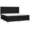 Cama Doble | Cama Box Spring | Cama Para Adultos Colchón Y Luces Led Tela Negro 200x200 Cm Cfw501743