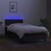 Cama Para Adultos | Cama Box Spring Colchón Y Luces Led Tela Negro 80x200 Cm Cfw185397