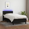 Cama Para Adultos | Cama Box Spring Colchón Y Luces Led Tela Negro 90x190 Cm Cfw473635