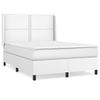 Cama Matrimonial | Cama Para Adultos | Cama Box Spring Con Colchón Cuero Sintético Blanco 140x190 Cm Cfw895565