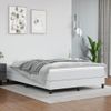 Cama Doble | Cama Box Spring | Cama Para Adultos Con Colchón Cuero Sintético Blanco 140x190 Cm Cfw106689