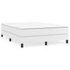 Cama Doble | Cama Box Spring | Cama Para Adultos Con Colchón Cuero Sintético Blanco 140x190 Cm Cfw106689