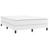 Cama Doble | Cama Box Spring | Cama Para Adultos Con Colchón Cuero Sintético Blanco 140x190 Cm Cfw106689