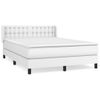 Cama Doble | Cama Box Spring | Cama Para Adultos Con Colchón Cuero Sintético Blanco 140x190 Cm Cfw237636