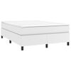 Cama Doble | Cama Box Spring | Cama Para Adultos Con Colchón Cuero Sintético Blanco 140x200cm Cfw118063