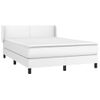 Cama Doble | Cama Box Spring | Cama Para Adultos Con Colchón Cuero Sintético Blanco 140x200cm Cfw872285