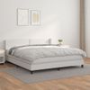 Cama Doble | Cama Box Spring | Cama Para Adultos Con Colchón Cuero Sintético Blanco 160x200 Cm Cfw952288