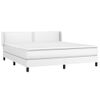 Cama Doble | Cama Box Spring | Cama Para Adultos Con Colchón Cuero Sintético Blanco 160x200 Cm Cfw952288