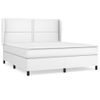 Cama Doble | Cama Box Spring | Cama Para Adultos Con Colchón Cuero Sintético Blanco 160x200 Cm Cfw822864