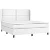 Cama Doble | Cama Box Spring | Cama Para Adultos Con Colchón Cuero Sintético Blanco 160x200 Cm Cfw822864