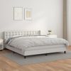 Cama Doble | Cama Box Spring | Cama Para Adultos Con Colchón Cuero Sintético Blanco 180x200 Cm Cfw282232