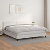 Cama Doble | Cama Box Spring | Cama Para Adultos Con Colchón Cuero Sintético Blanco 180x200 Cm Cfw556915