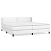 Cama Doble | Cama Box Spring | Cama Para Adultos Con Colchón Cuero Sintético Blanco 200x200 Cm Cfw123287