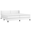 Cama Doble | Cama Box Spring | Cama Para Adultos Con Colchón Cuero Sintético Blanco 200x200 Cm Cfw123287