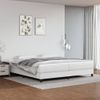 Cama Doble | Cama Box Spring | Cama Para Adultos Con Colchón Cuero Sintético Blanco 200x200 Cm Cfw997188