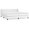 Cama Doble | Cama Box Spring | Cama Para Adultos Con Colchón Cuero Sintético Blanco 200x200 Cm Cfw582893