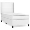 Cama Individual | Cama Box Spring | Cama Para Adultos Con Colchón Cuero Sintético Blanco 90x190 Cm Cfw753124