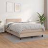 Cama Matrimonial | Cama Para Adultos | Cama Box Spring Con Colchón Cuero Sintético Capuchino 120x190cm Cfw214071