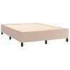 Cama Doble | Cama Box Spring | Cama Para Adultos Con Colchón Cuero Sintético Capuchino 140x200cm Cfw718032