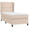 Cama Individual | Cama Para Adultos | Cama Box Spring Con Colchón Cuero Sintético Capuchino 80x200 Cm Cfw446362