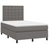 Cama Matrimonial | Cama Para Adultos | Cama Box Spring Con Colchón Cuero Sintético Gris 120x190 Cm Cfw602056