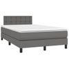 Cama Doble | Cama Box Spring | Cama Para Adultos Con Colchón Cuero Sintético Gris 120x200 Cm Cfw829471