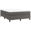 Cama Doble | Cama Box Spring | Cama Para Adultos Con Colchón Cuero Sintético Gris 140x200 Cm Cfw524932