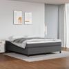 Cama Doble | Cama Box Spring | Cama Para Adultos Con Colchón Cuero Sintético Gris 180x200 Cm Cfw924765