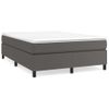 Cama Doble | Cama Box Spring | Cama Para Adultos Con Colchón Cuero Sintético Gris 180x200 Cm Cfw924765