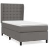 Cama Individual | Cama Box Spring | Cama Para Adultos Con Colchón Cuero Sintético Gris 90x190 Cm Cfw946823