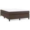 Cama Doble | Cama Box Spring | Cama Para Adultos Con Colchón Cuero Sintético Marrón 140x190 Cm Cfw533501