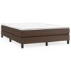 Cama Doble | Cama Box Spring | Cama Para Adultos Con Colchón Cuero Sintético Marrón 140x200cm Cfw978283